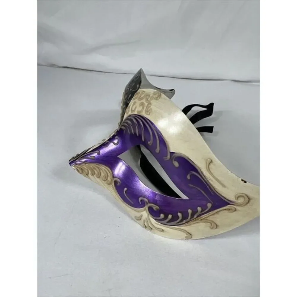 Purple White Black Masquerade Mardi Gras Halloween Ball Mask‎